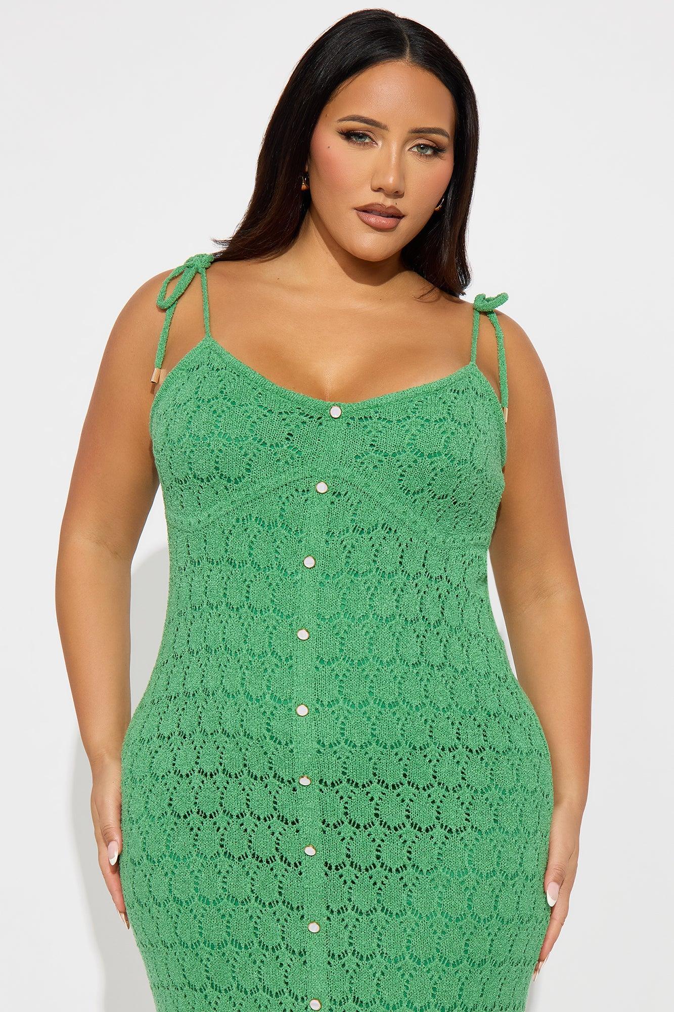 Eileen Crochet Maxi Dress - Green Product Image