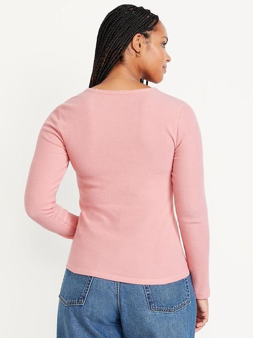 Plush-Knit Long-Sleeve T-Shirt Product Image