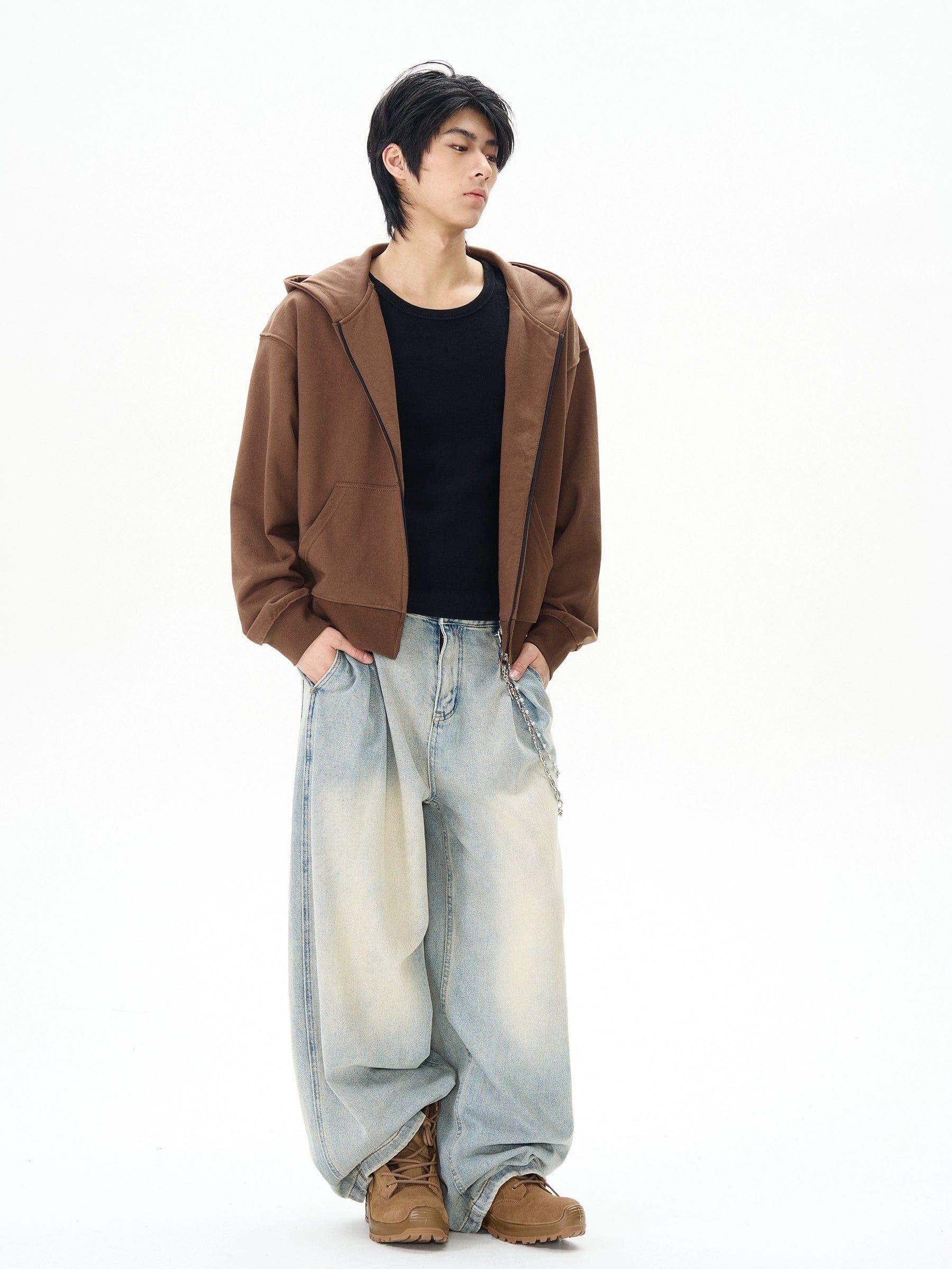 RT No. 12149 BLUE PLEATED DENIM JEANS Product Image