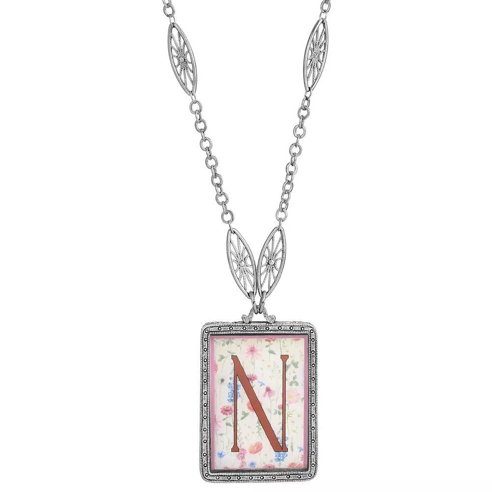 1928 Floral Motif Initial Pendant, Women's, G Product Image