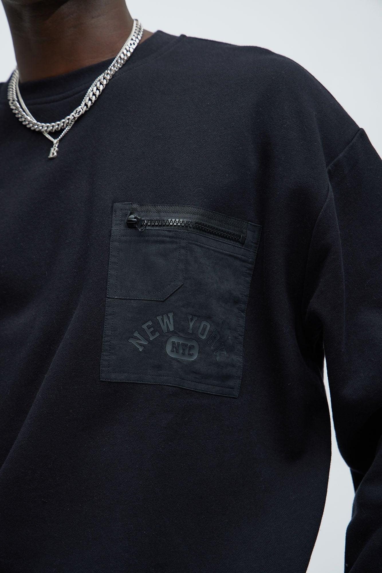 NYC Pocket Crewneck Sweatshirt - Black Product Image