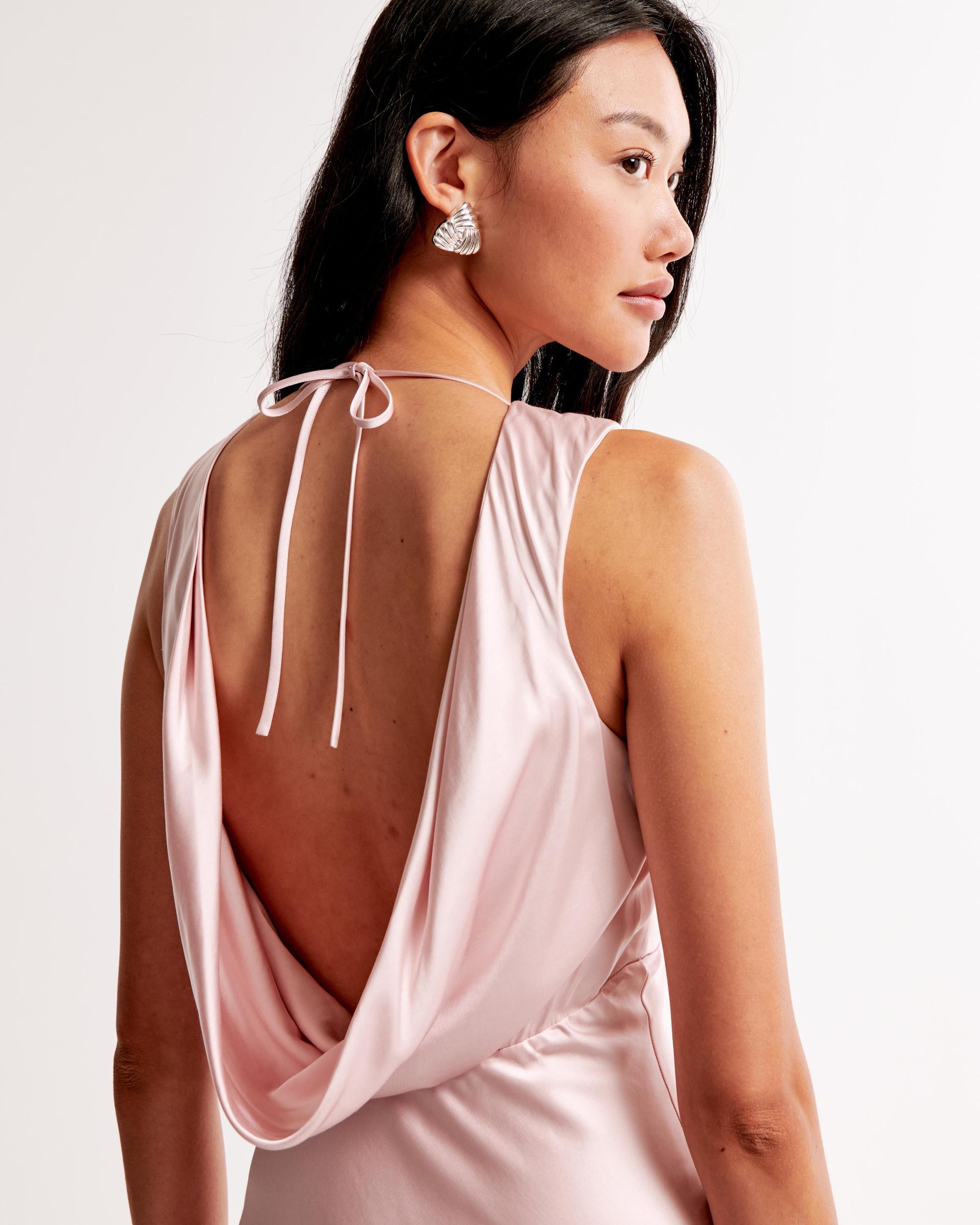 Plunge Cowl Back Maxi Dress Product Image