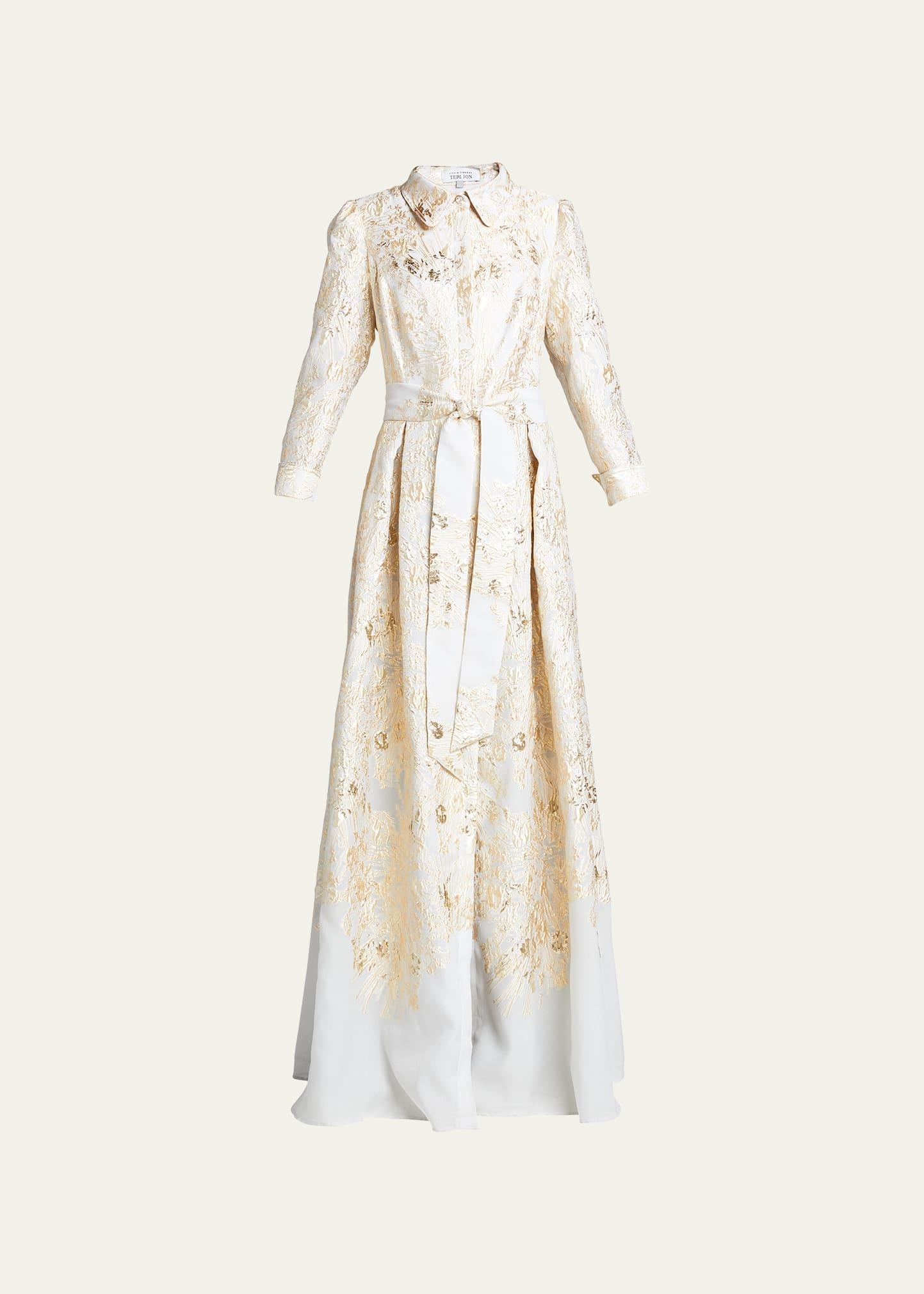 Teri Jon by Rickie Freeman Metallic Shirtwaist Gown Product Image