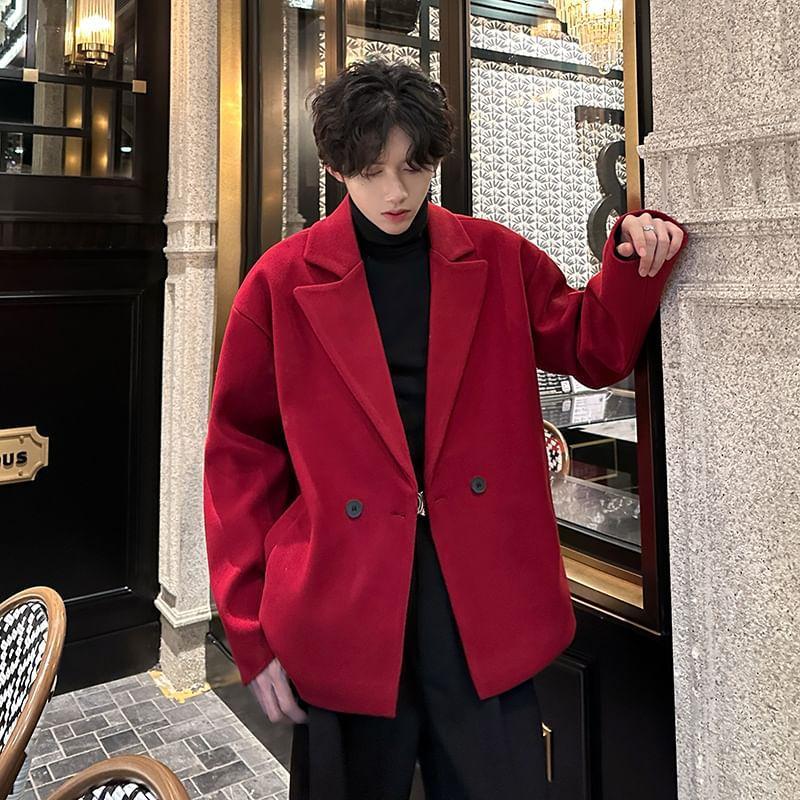 Double Breasted Plain Blazer Product Image