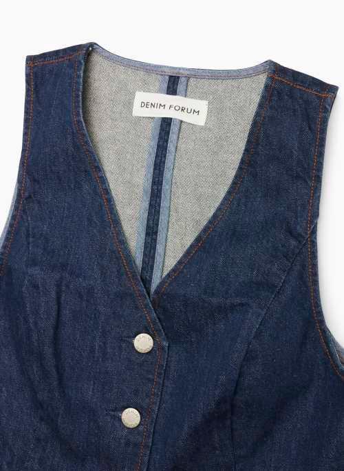 the 90s mia cropped denim vest Product Image