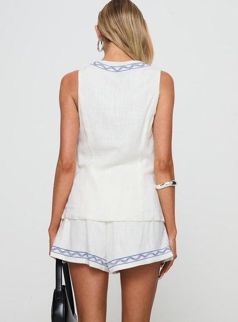 Sun And Palm Trees Vest Set White / Blue Product Image