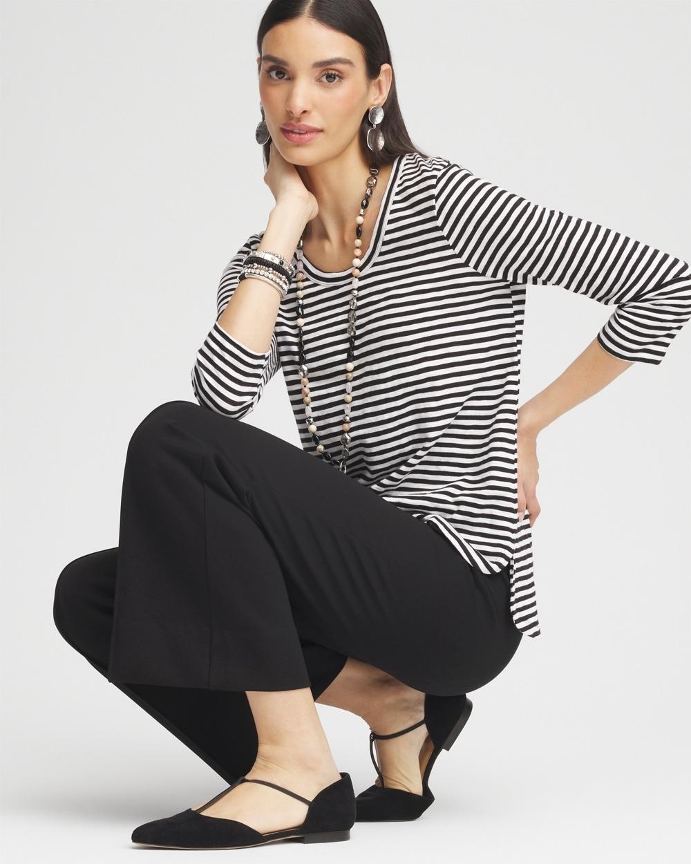 Striped Slub 3/4-Sleeve Tee Product Image