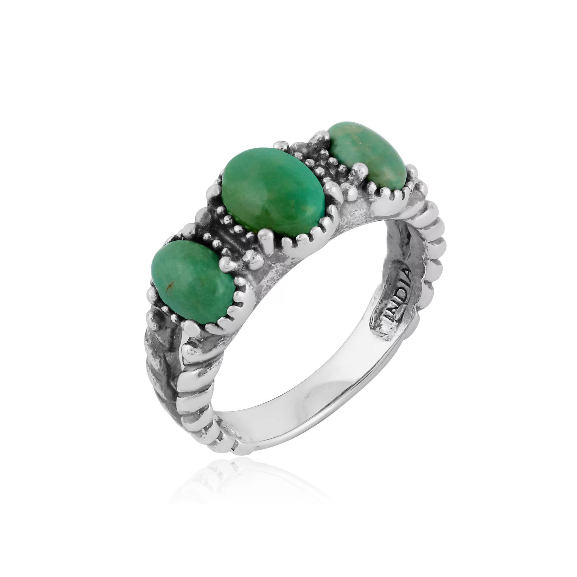 Southwest Spirit® Sterling Silver and Stone Friendship Ring, Women's, Size: 7, Green Turquoise Product Image