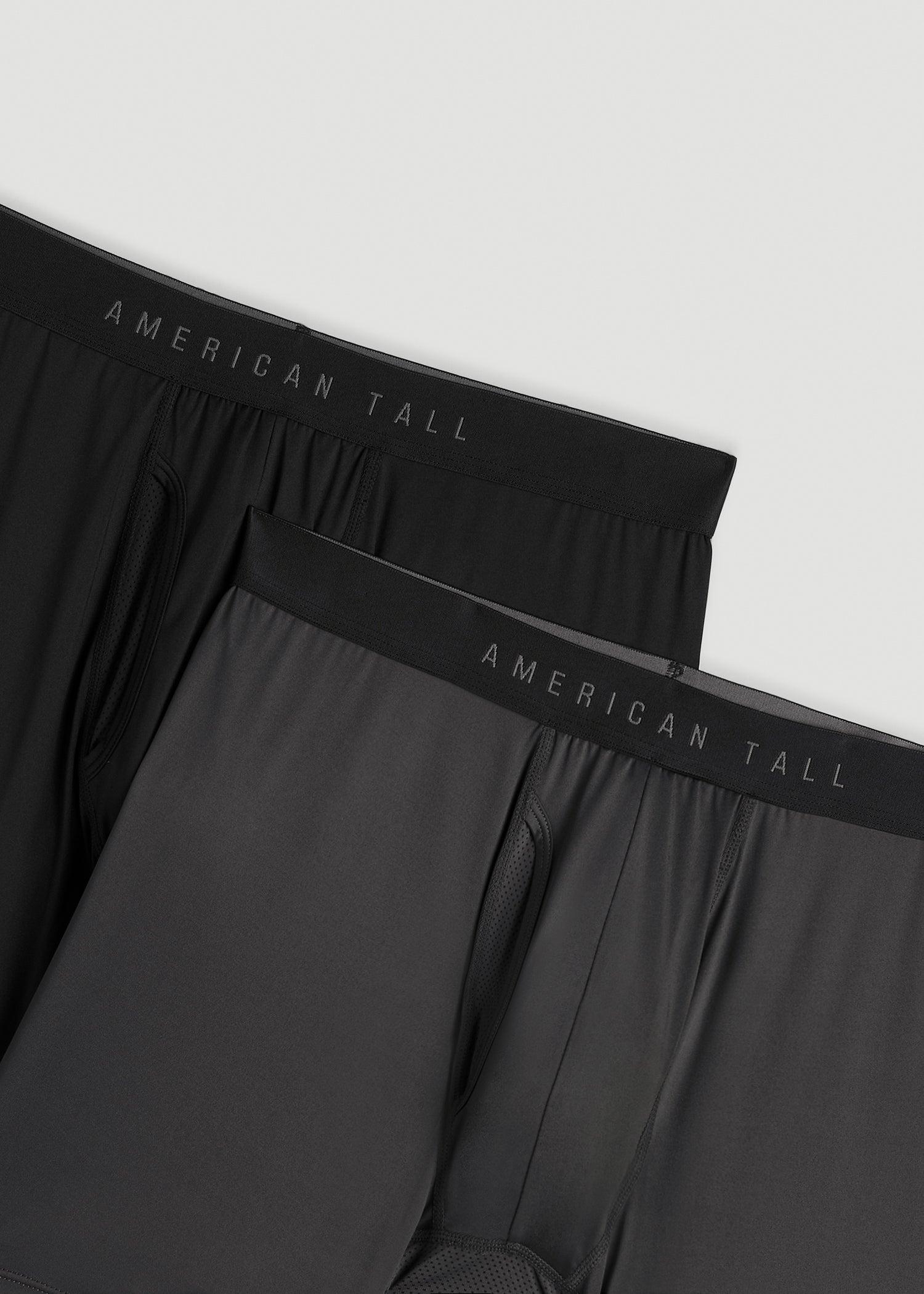 2-Pack A.T. Performance Boxer Briefs for Tall Men in Black & Charcoal Rinse Product Image