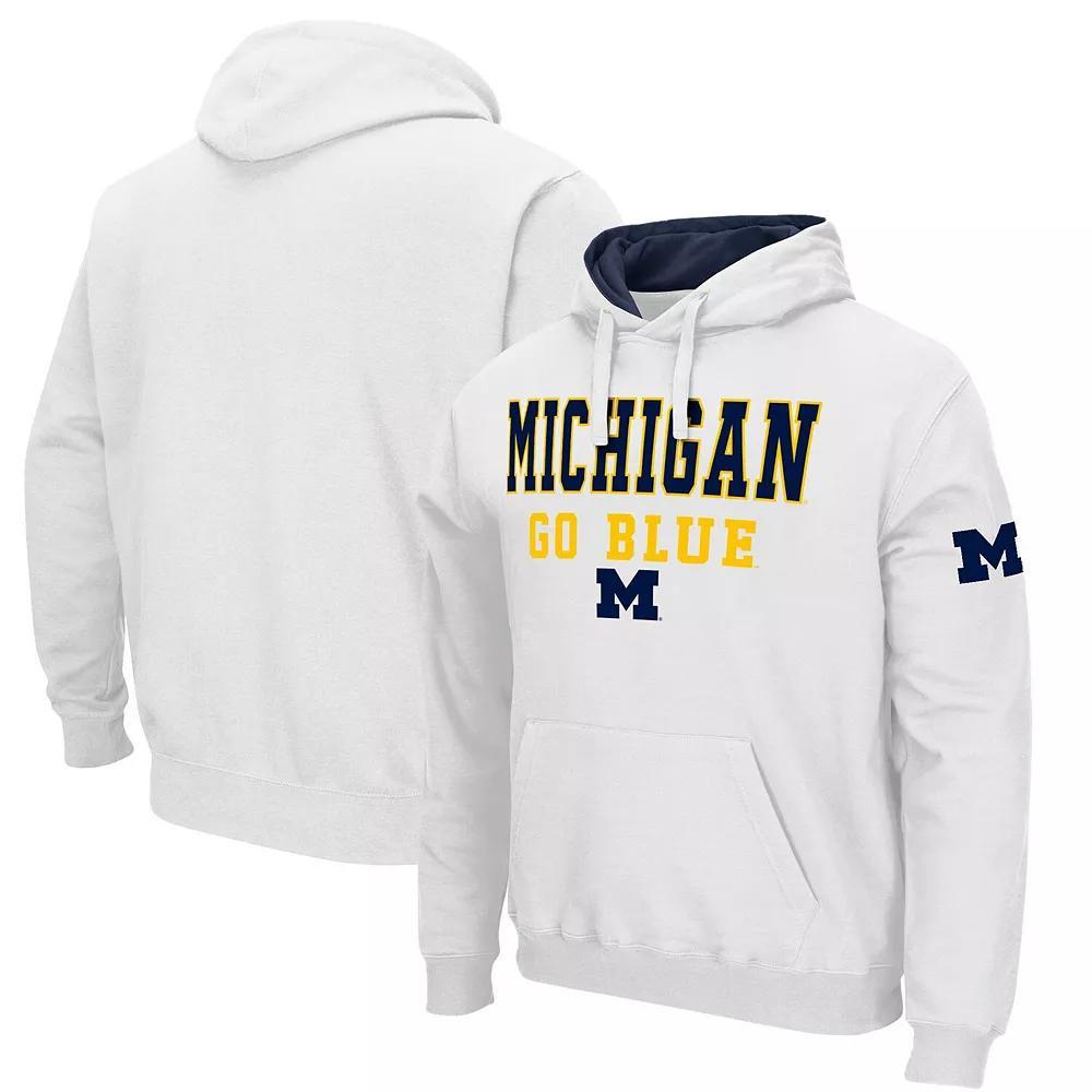Men's Colosseum White Michigan Wolverines Sunrise Pullover Hoodie, Size: 2XL Product Image