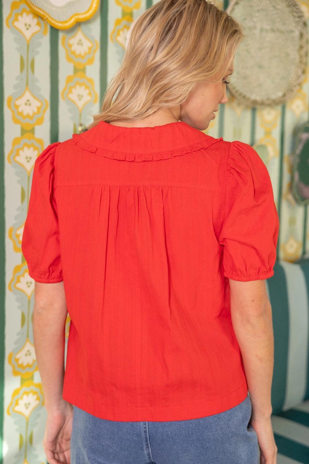 Collared Short Sleeve Top Product Image