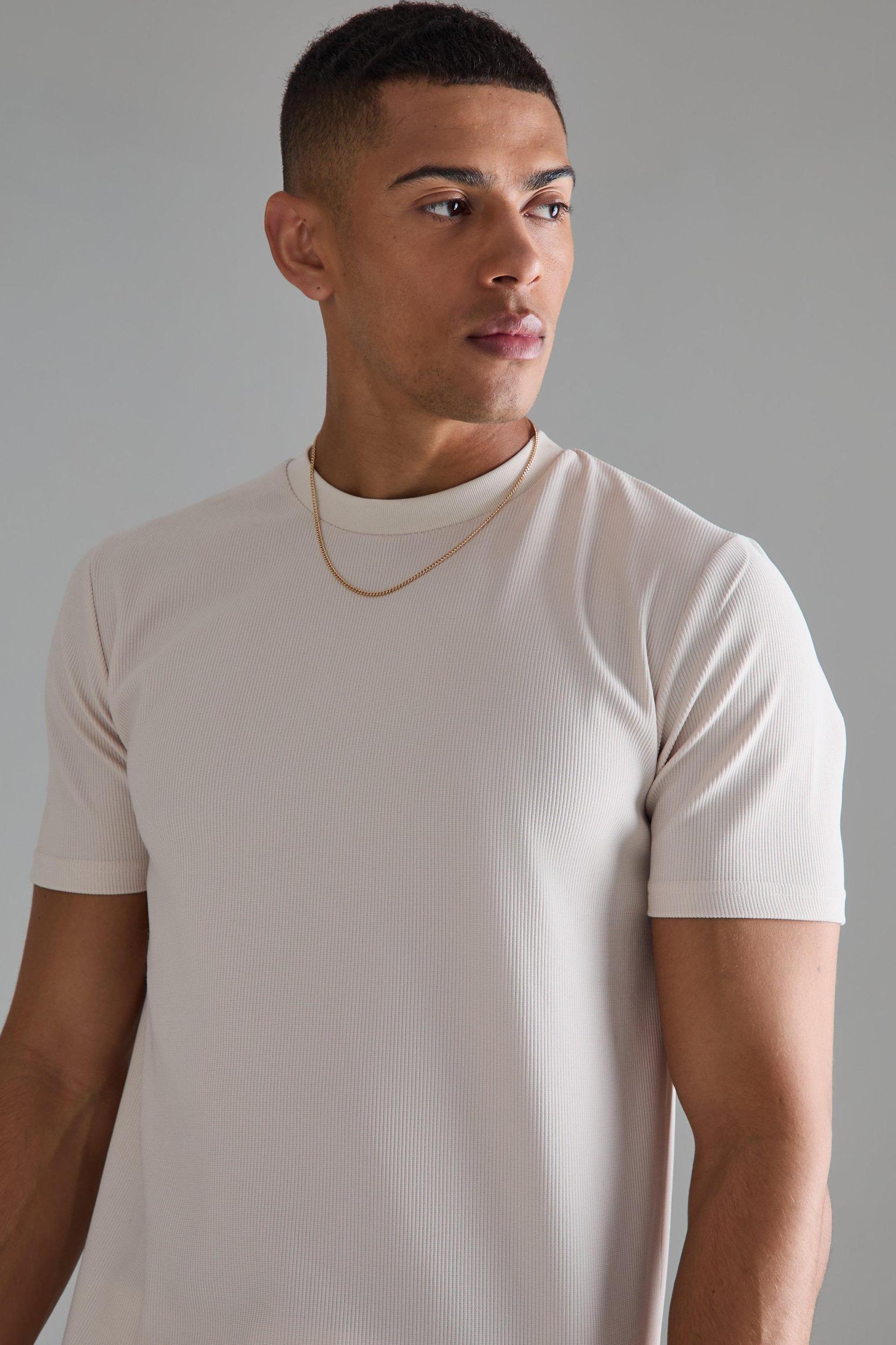 Slim Ottoman Rib T-Shirt | boohooMAN USA Product Image