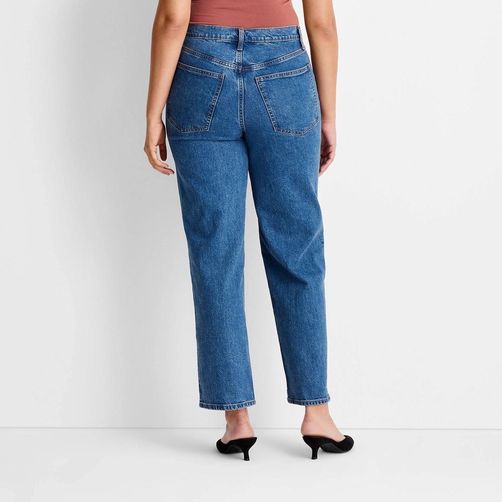 Womens Highest-Rise Straight Ankle Jeans - Universal Thread Blue 0 Product Image