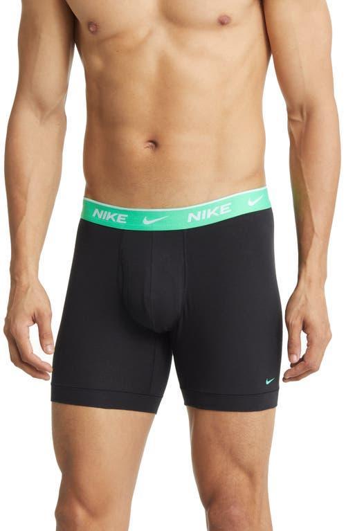 Men's Nike Dri-FIT Essential 3-pack Stretch Boxer Briefs, Size: Large, Black Orange Blue Product Image