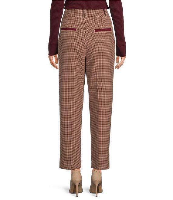Tara Jarmon Paseo Woven Houndstooth Print Flat Front Pant Product Image