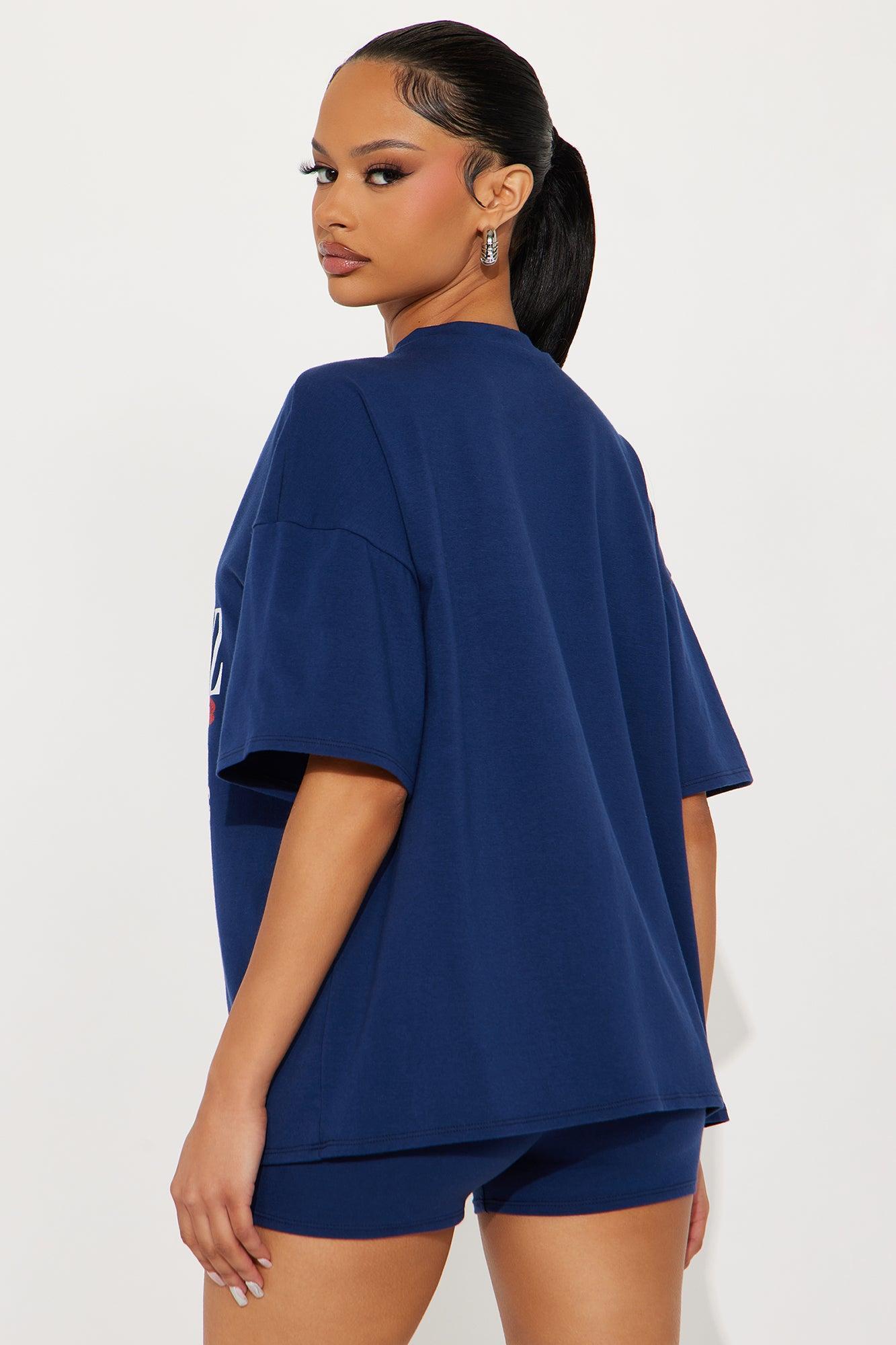 St. Tropez Beach Club Oversize  Short Set - Navy Product Image