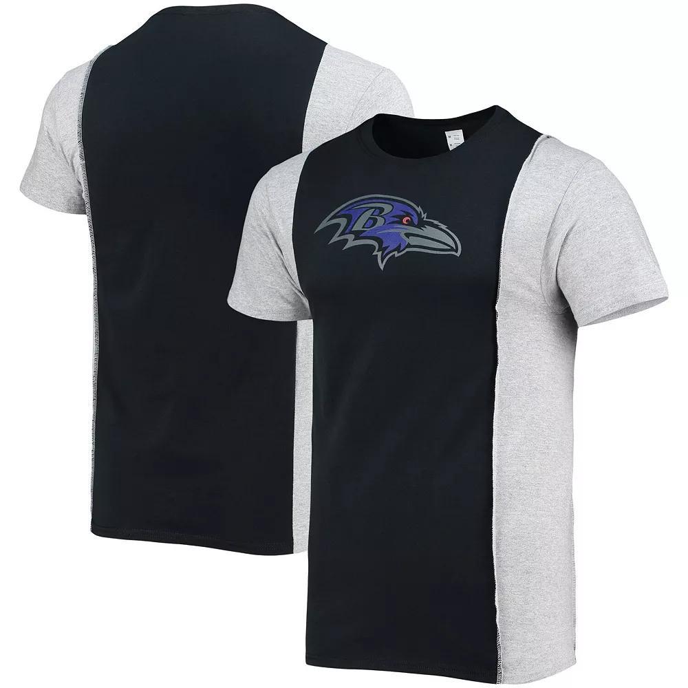 Mens Refried Apparel /Heathered Gray Baltimore Ravens Sustainable Split T-Shirt Product Image