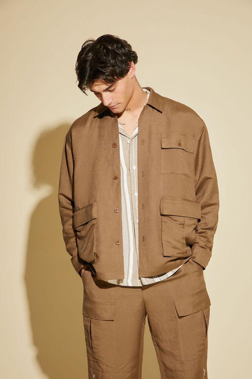 Long-Sleeve Cargo Shacket | Forever 21 Product Image