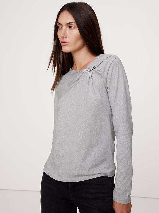 Silky Cotton Twist T-Shirt Product Image
