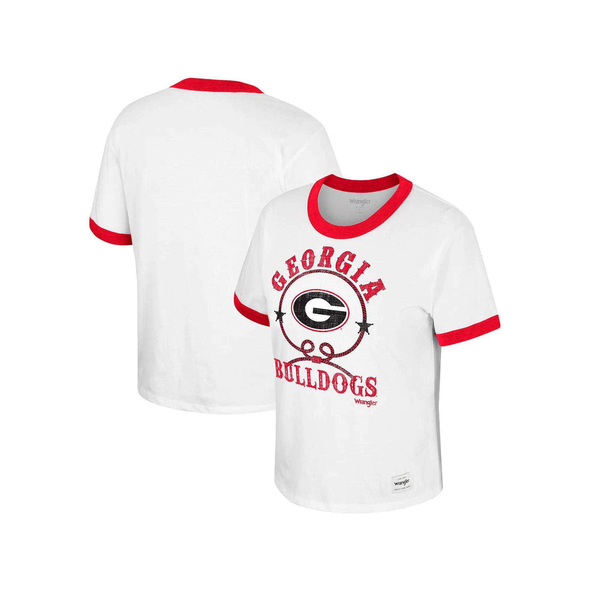 Women's Colosseum x Wrangler White Georgia Bulldogs Freehand Ringer T-Shirt, Size: Medium Product Image