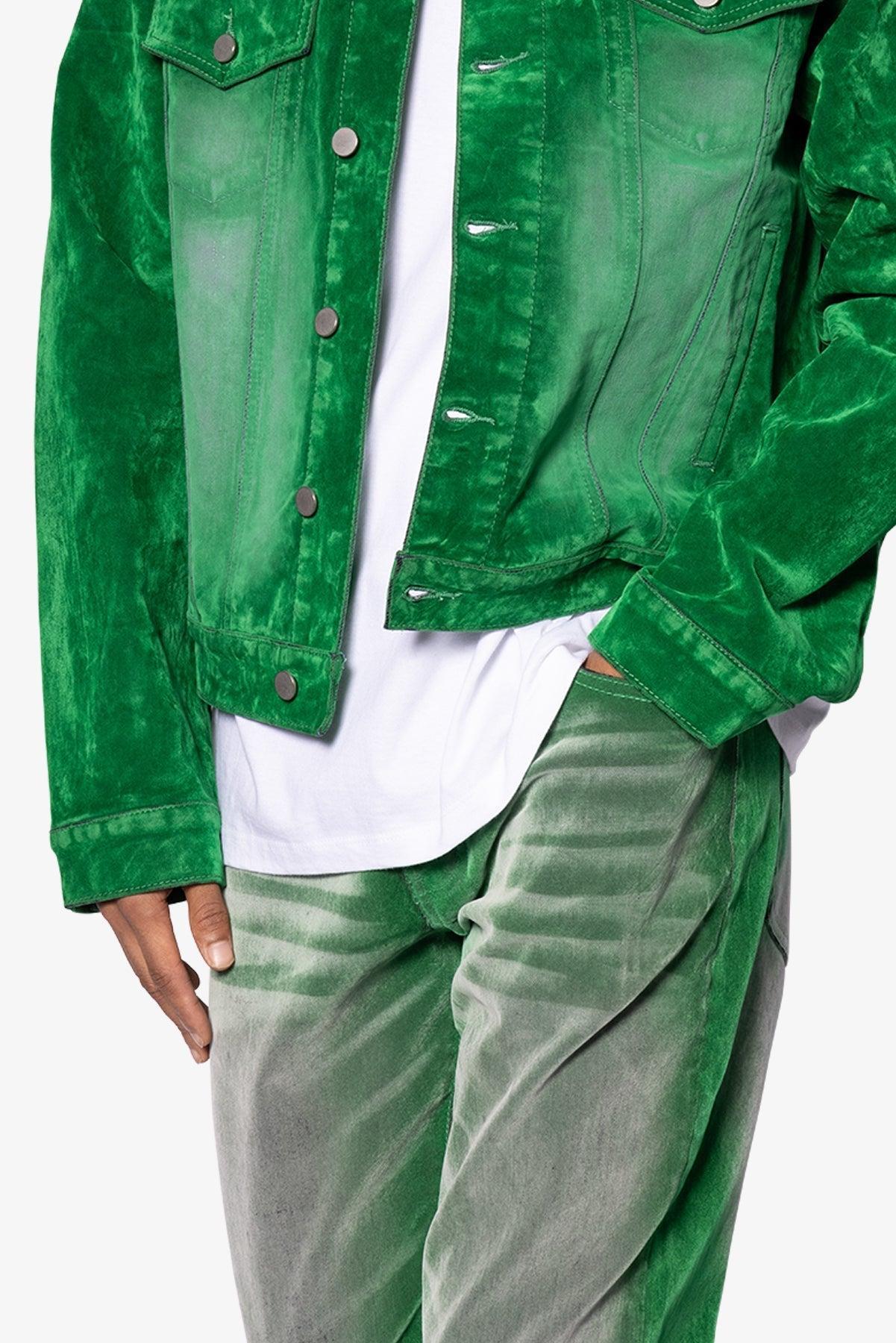 Suede Trucker Jacket - Green Product Image