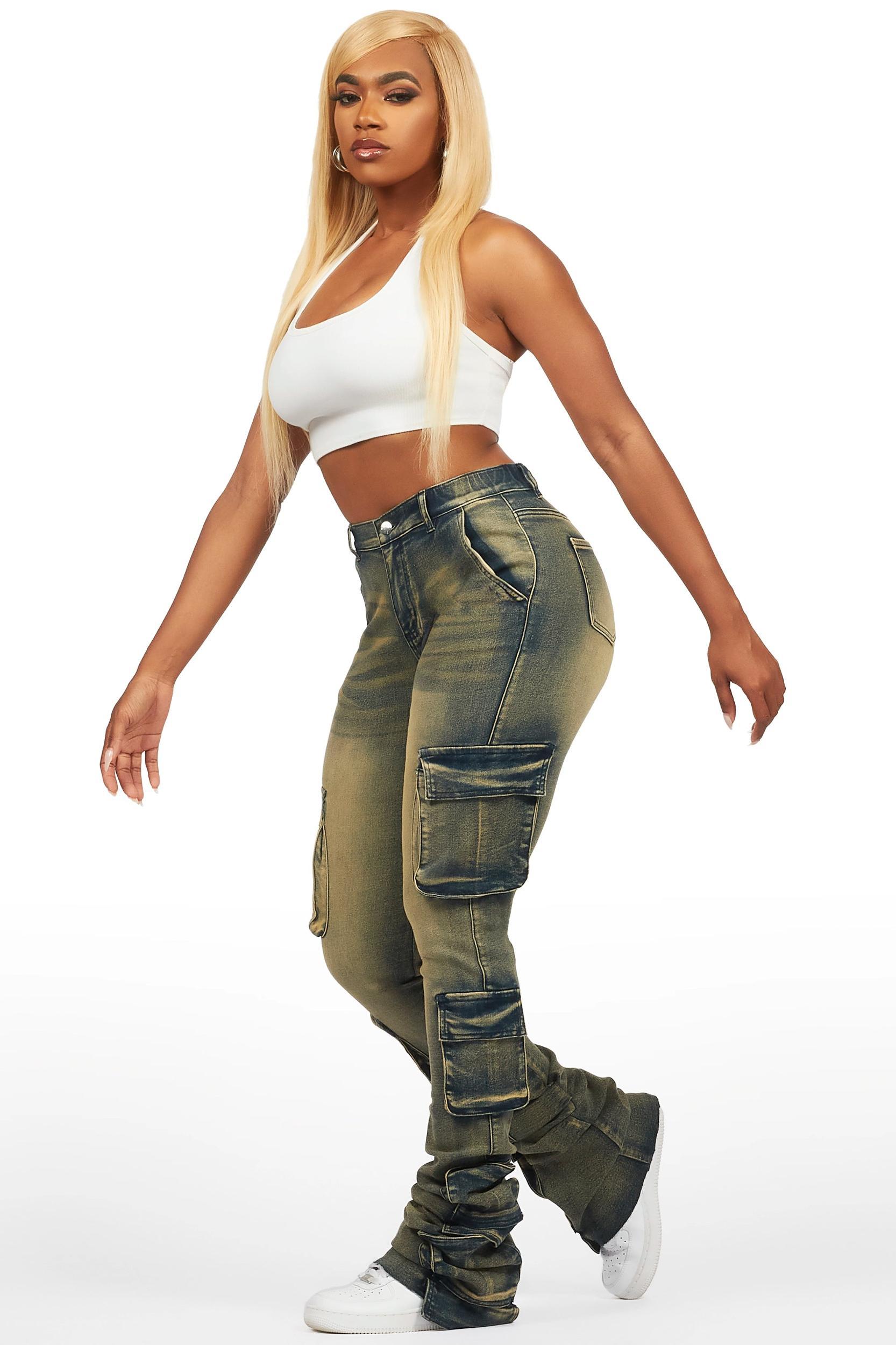 Phoebe Tinted Dark Wash Super Stacked Jean Female Product Image