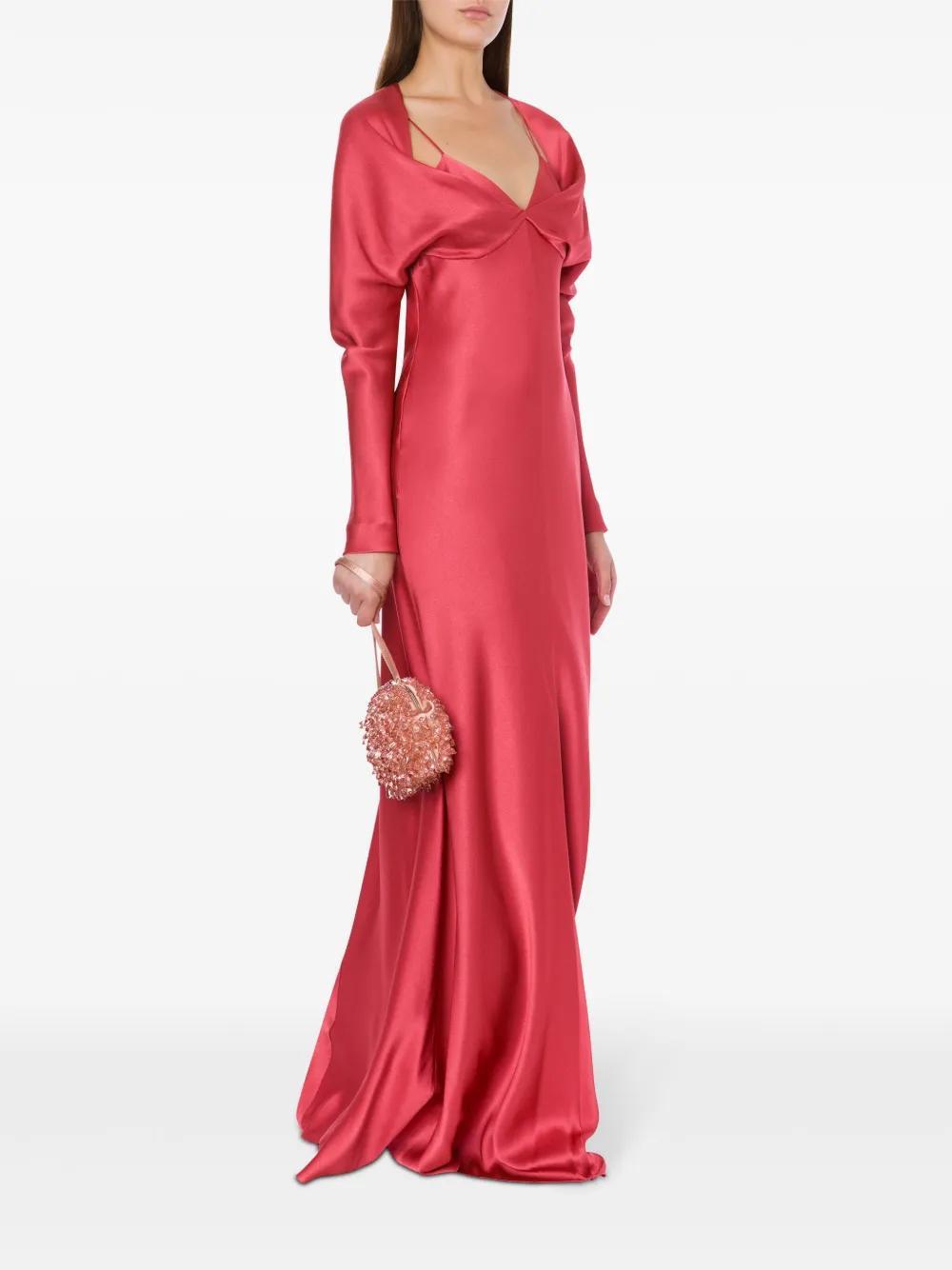 ALBERTA FERRETTI Satin Maxi Dress In Red Product Image