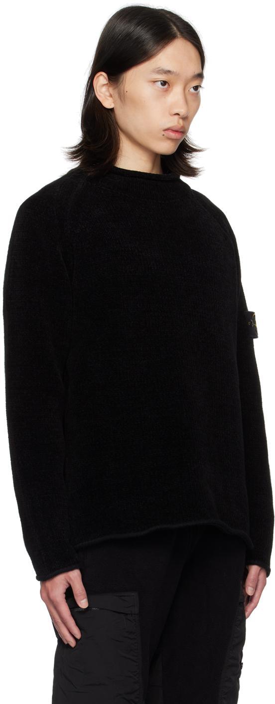 STONE ISLAND Black Mock Neck Sweater Product Image