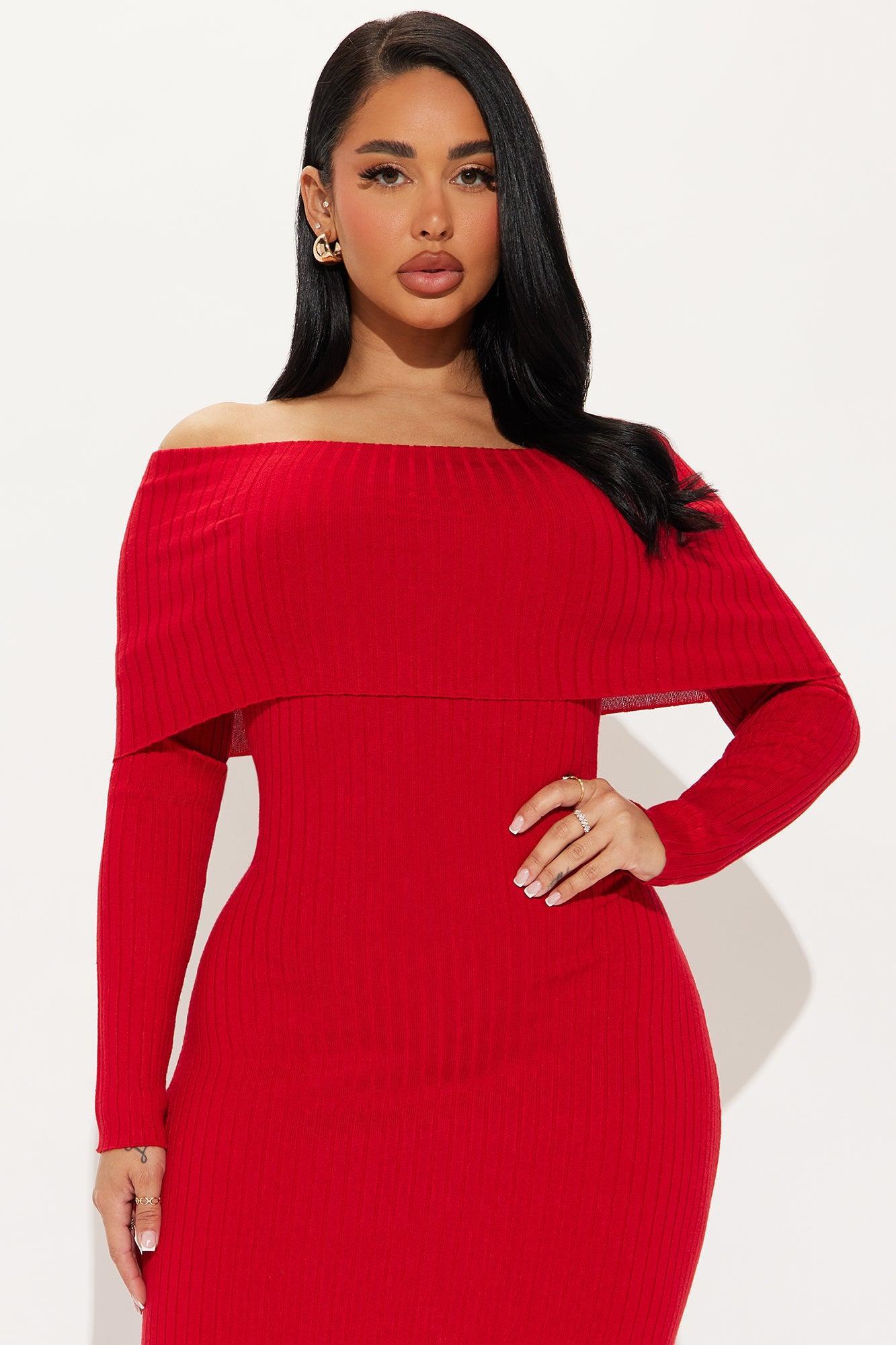 Marina Sweater Maxi Dress - Wine Product Image