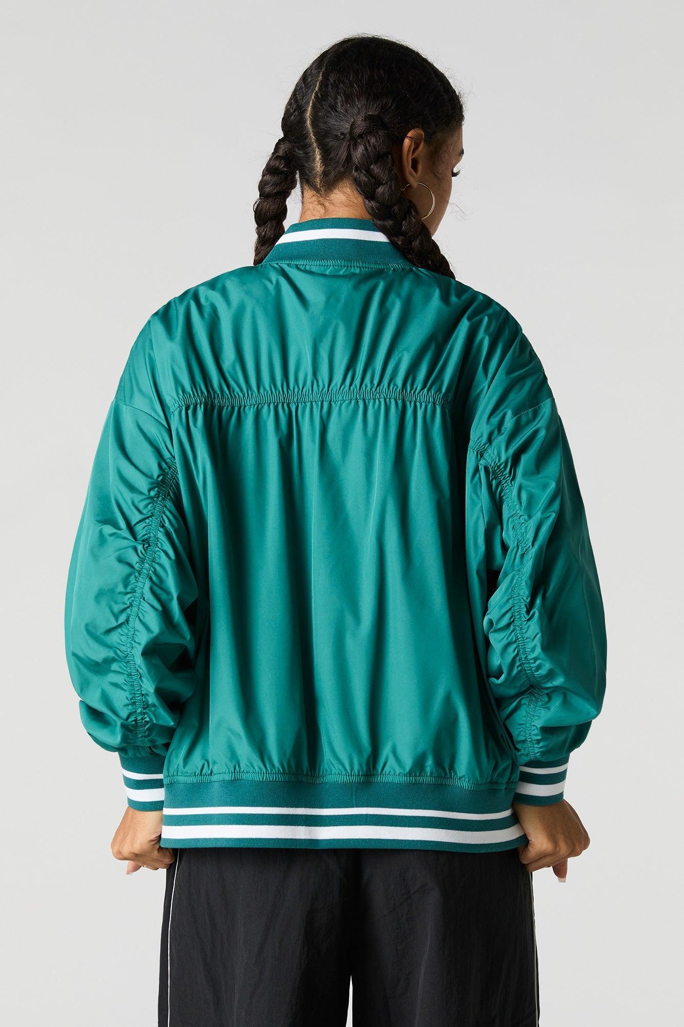 City Twill Embroidered Varsity Jacket Female Product Image