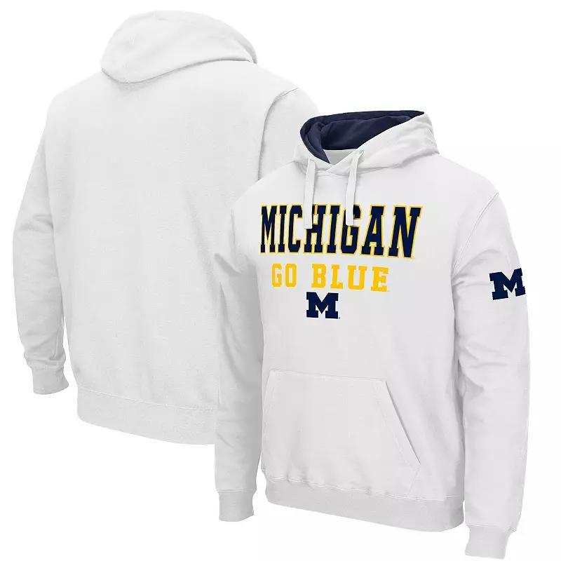 Men's Colosseum White Michigan Wolverines Sunrise Pullover Hoodie, Size: 2XL Product Image