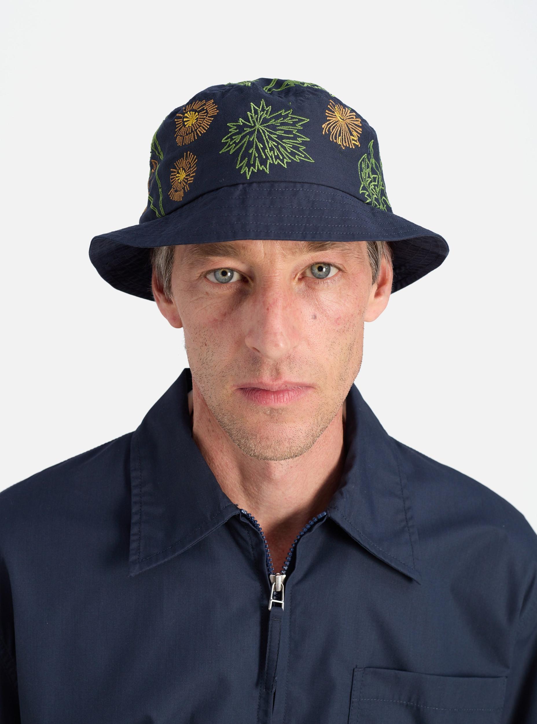 Flower Mountain x Universal Works Beach Hat in Navy Broadcloth Product Image