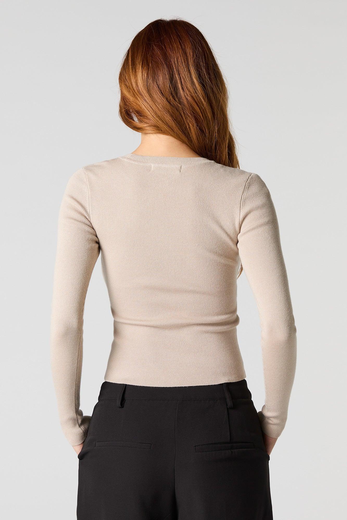 Ribbed Knit Fitted Sweater Female Product Image