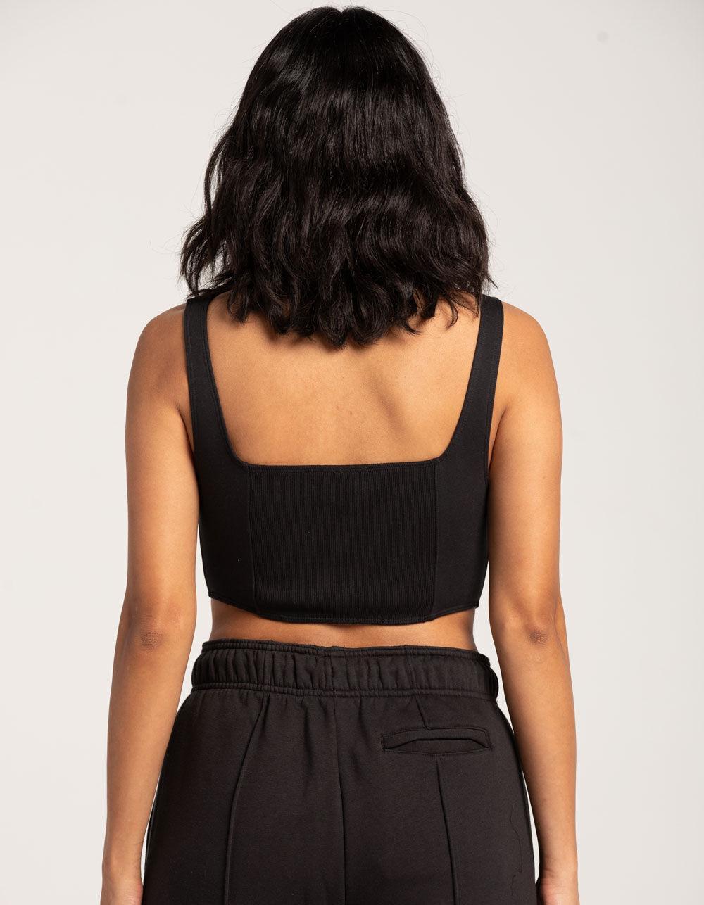 CHAMPION Corset Fleece Womens Top - BLACK Product Image