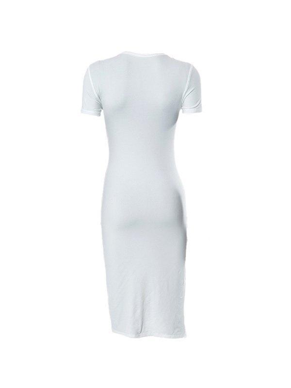 Casual Short Sleeve Slit Dress Product Image