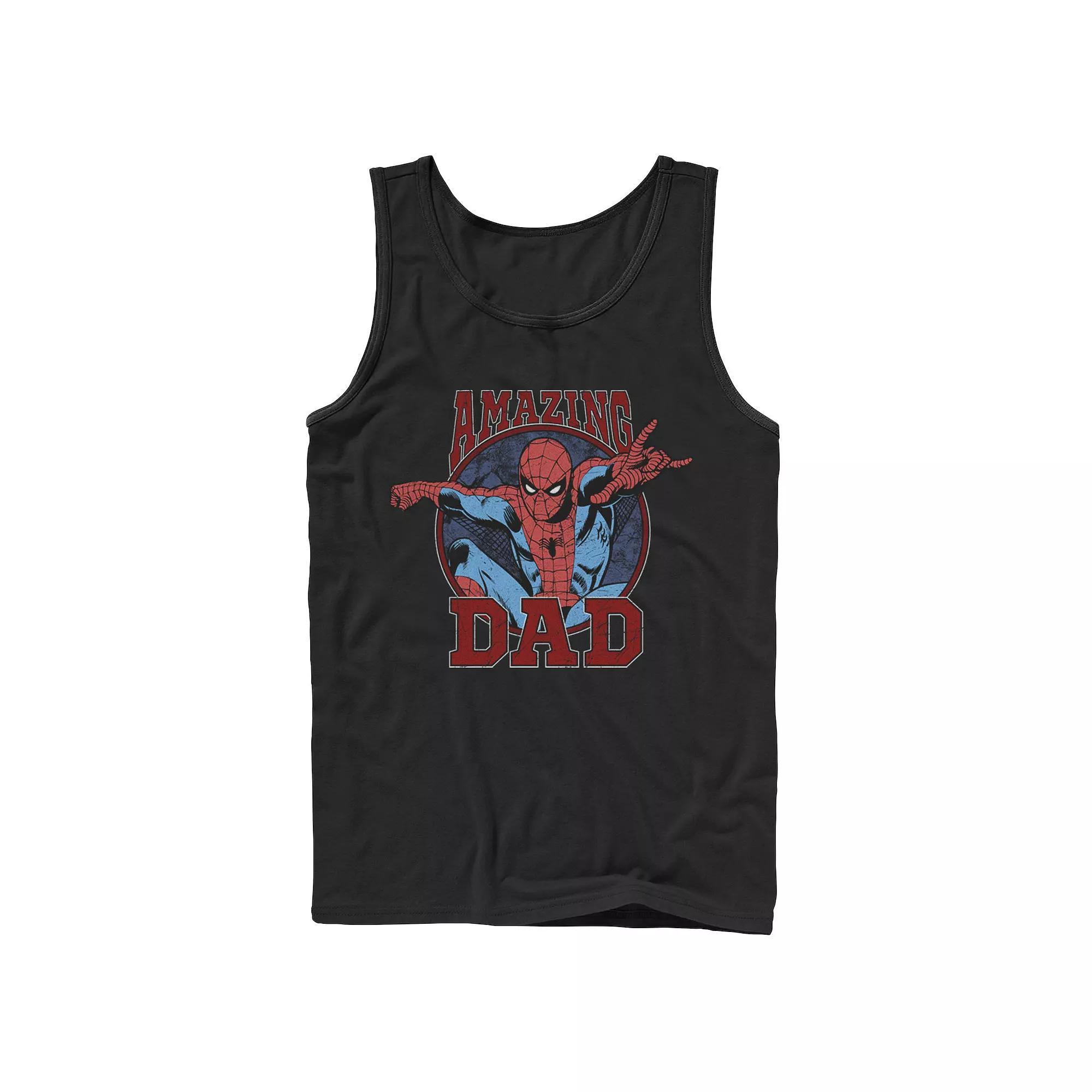 Men's Marvel Spider-Man Father's Day Amazing Dad Tank Top, Size: Large, Black Product Image