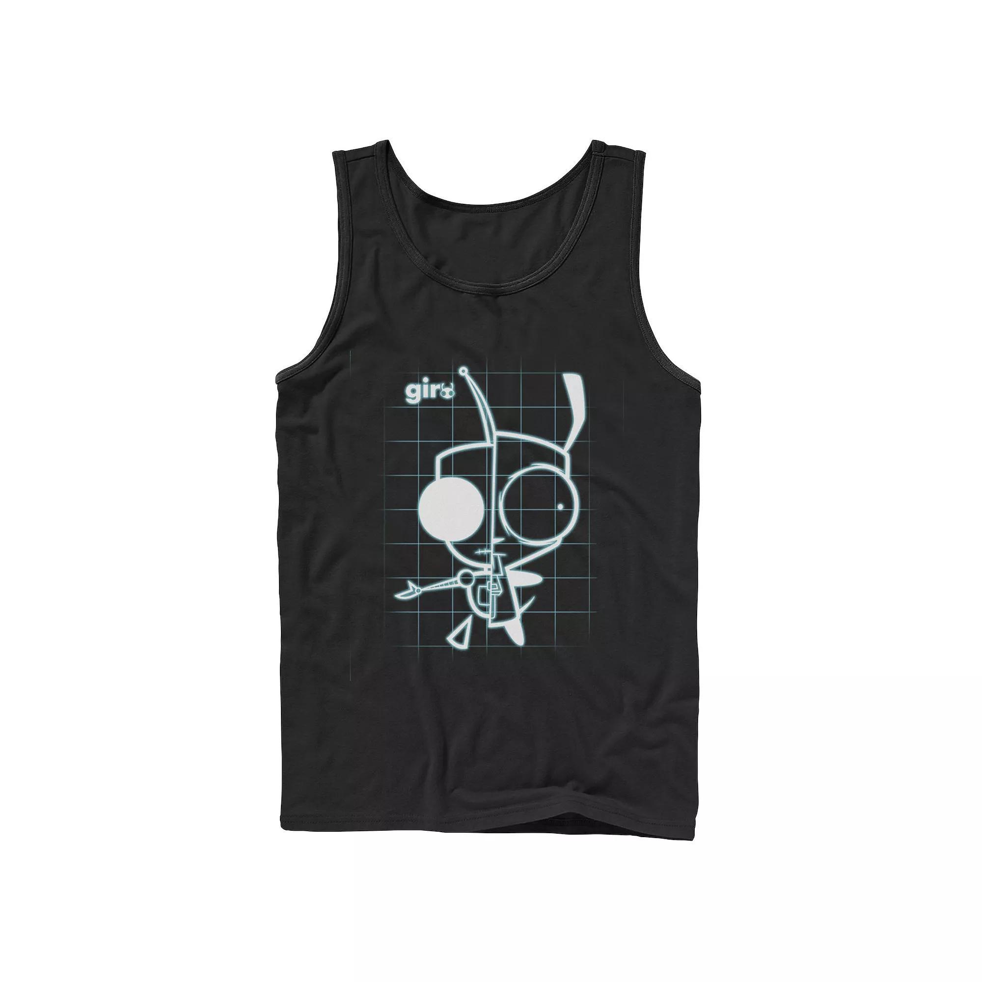 Men's Nickelodeon Invader Zim X-Ray Schematic GIR Graphic Graphic Tank Top, Size: Small, Grey Product Image