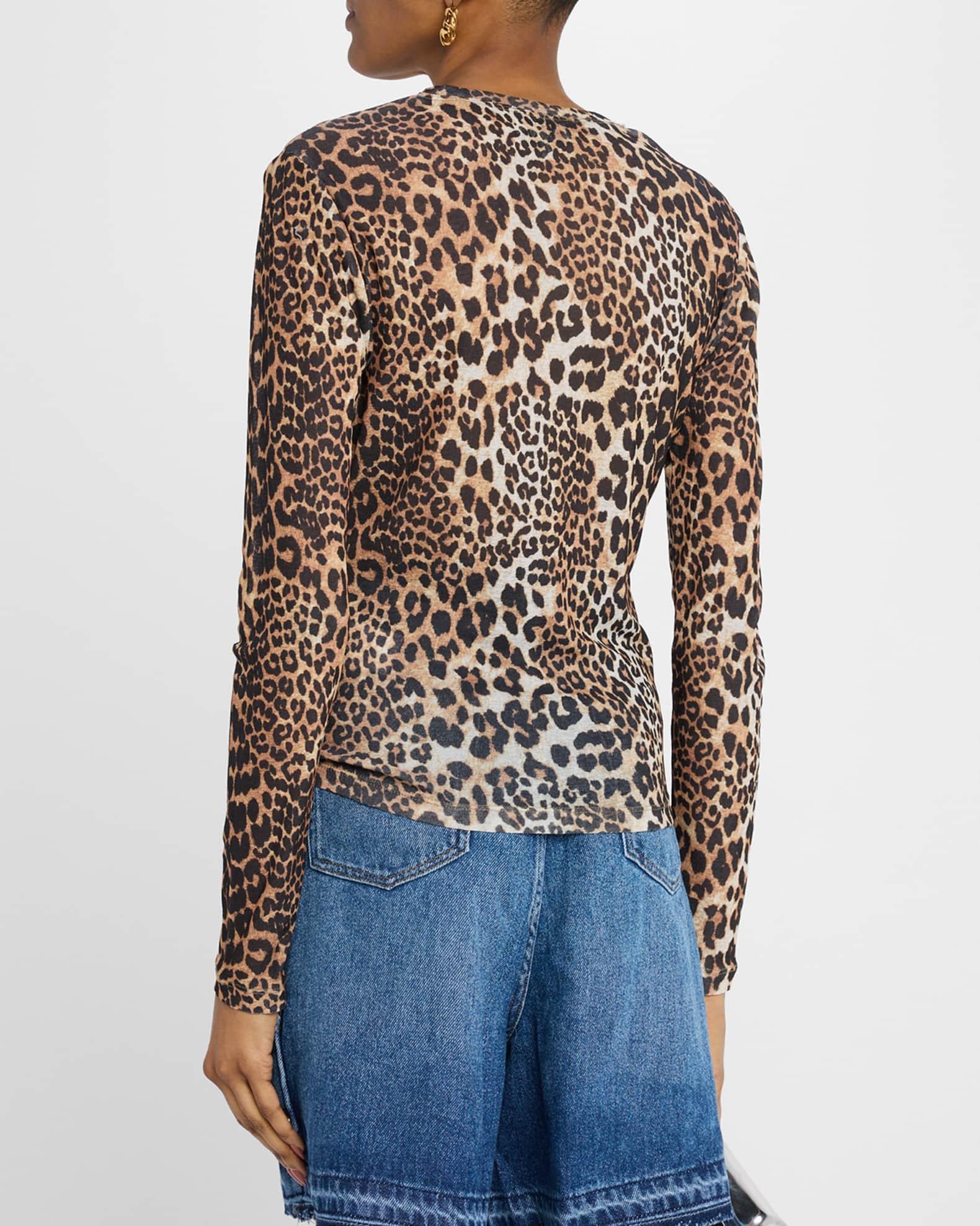 Leopard-Print Long-Sleeve Top Product Image
