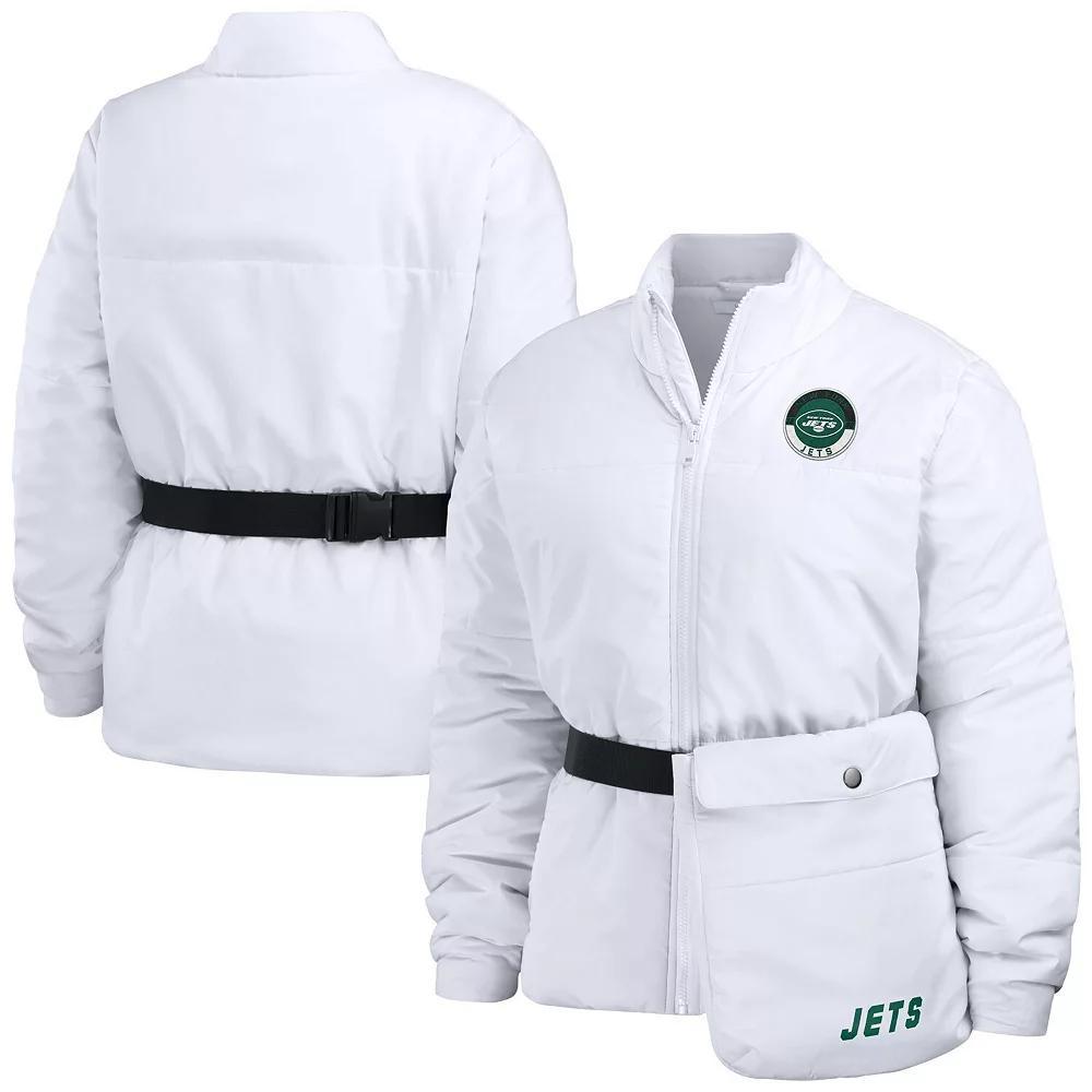 Women's WEAR by Erin Andrews  White New York Giants Packaway Full-Zip Puffer Jacket, Size: XL Product Image
