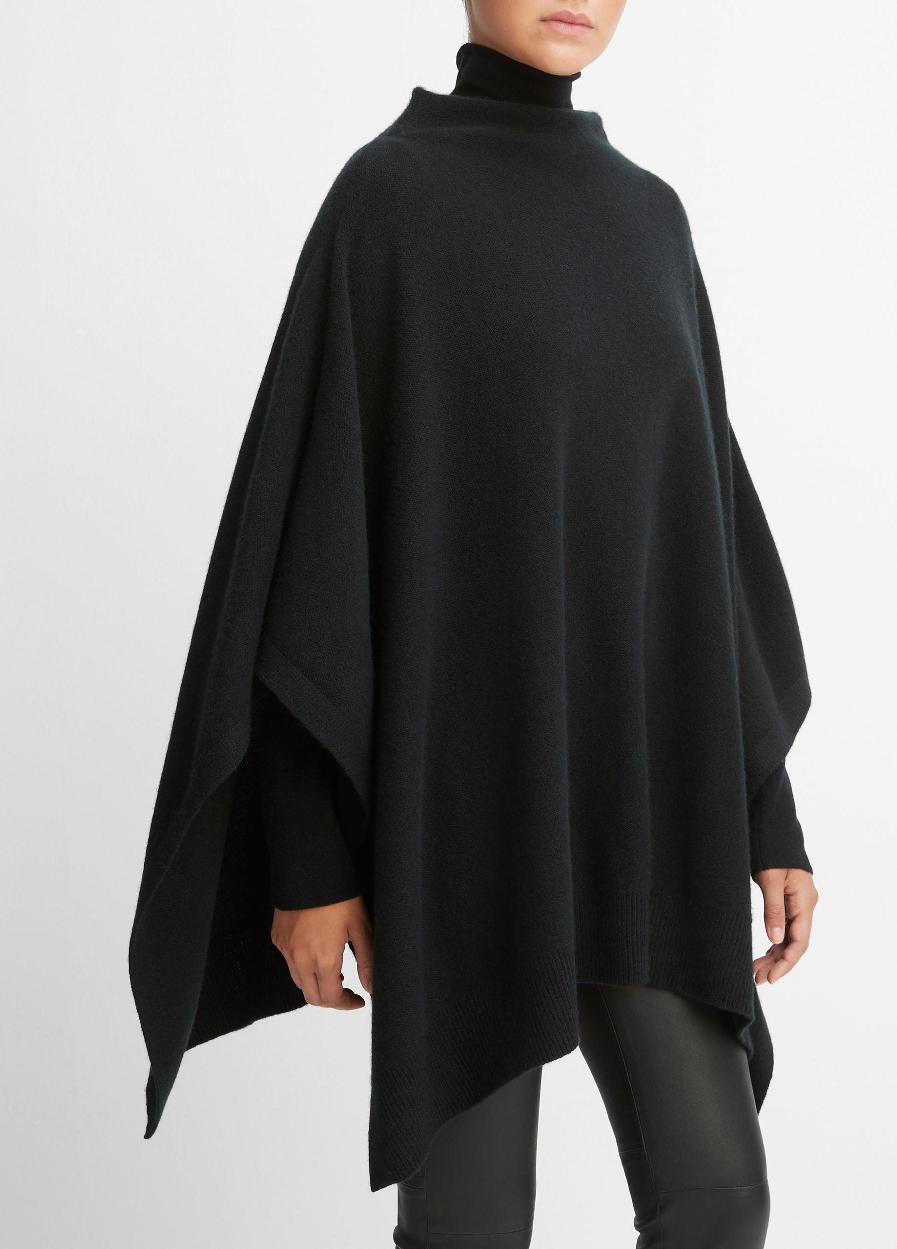 Womens Plush Cashmere Funnel Neck Poncho, Mink Vince Product Image