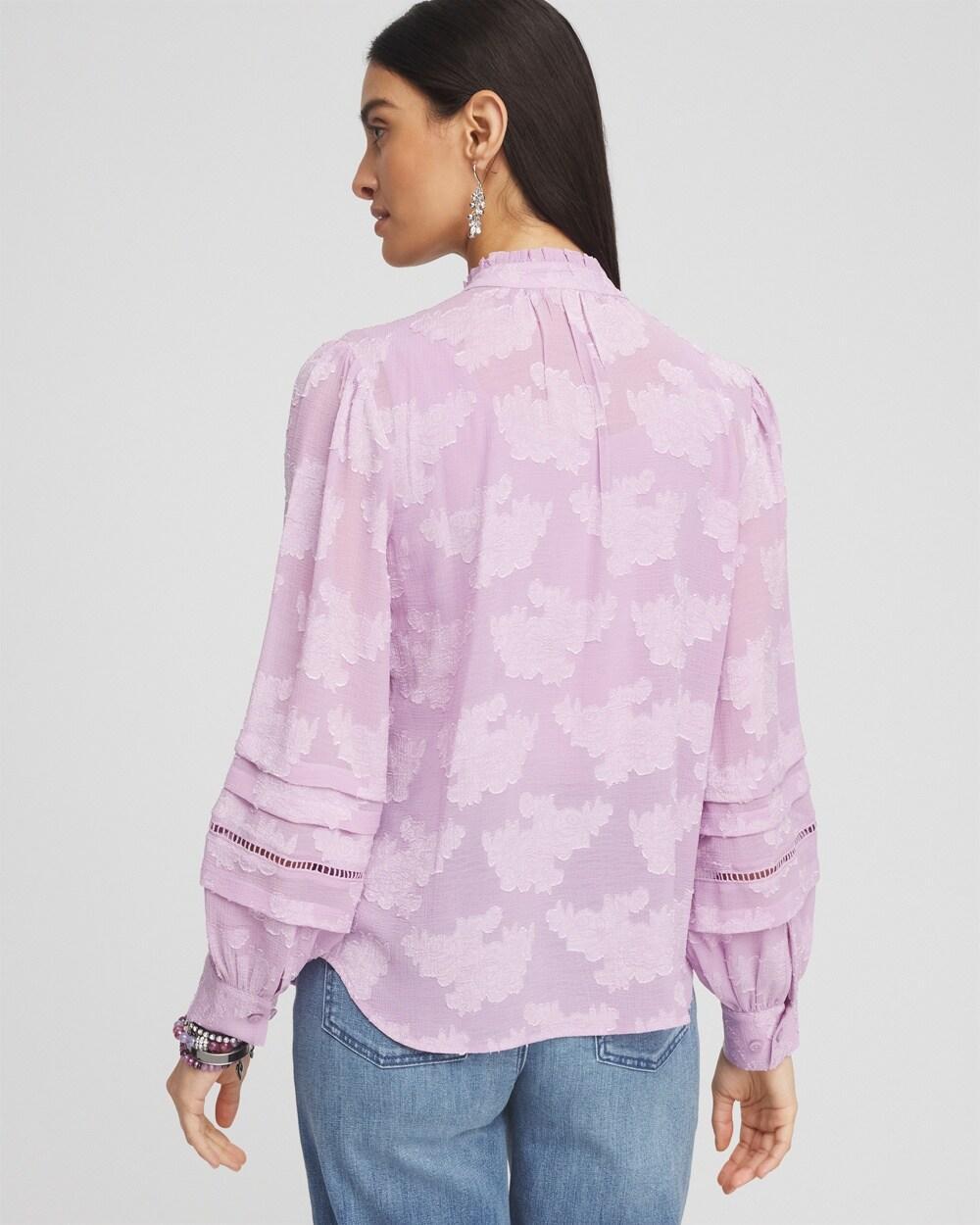 Textured Jacquard V-Neck Blouse Product Image