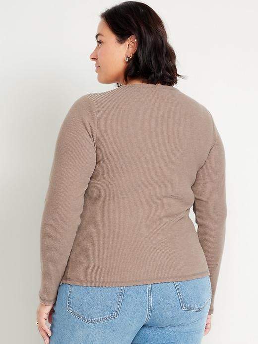 Plush-Knit Long-Sleeve T-Shirt Product Image