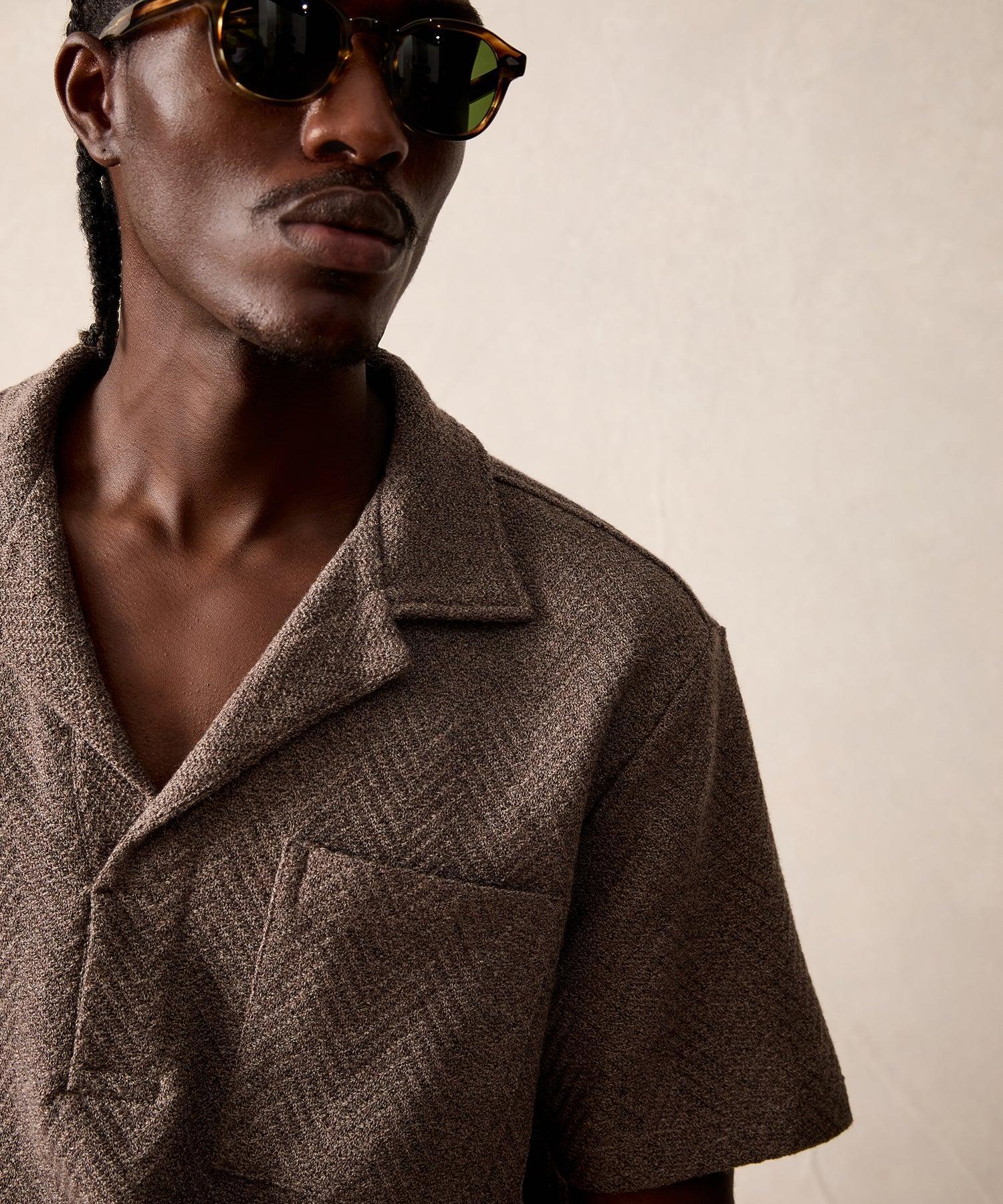 Relaxed Wool-Cotton Herringbone Montauk Polo Product Image