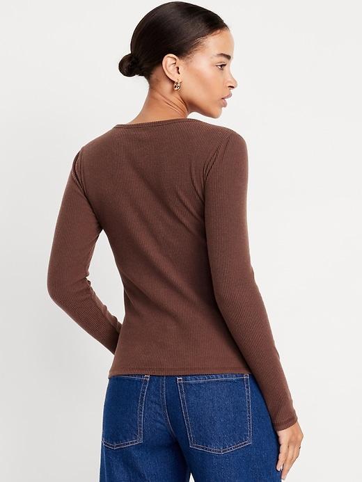 Plush-Knit Long-Sleeve T-Shirt Product Image