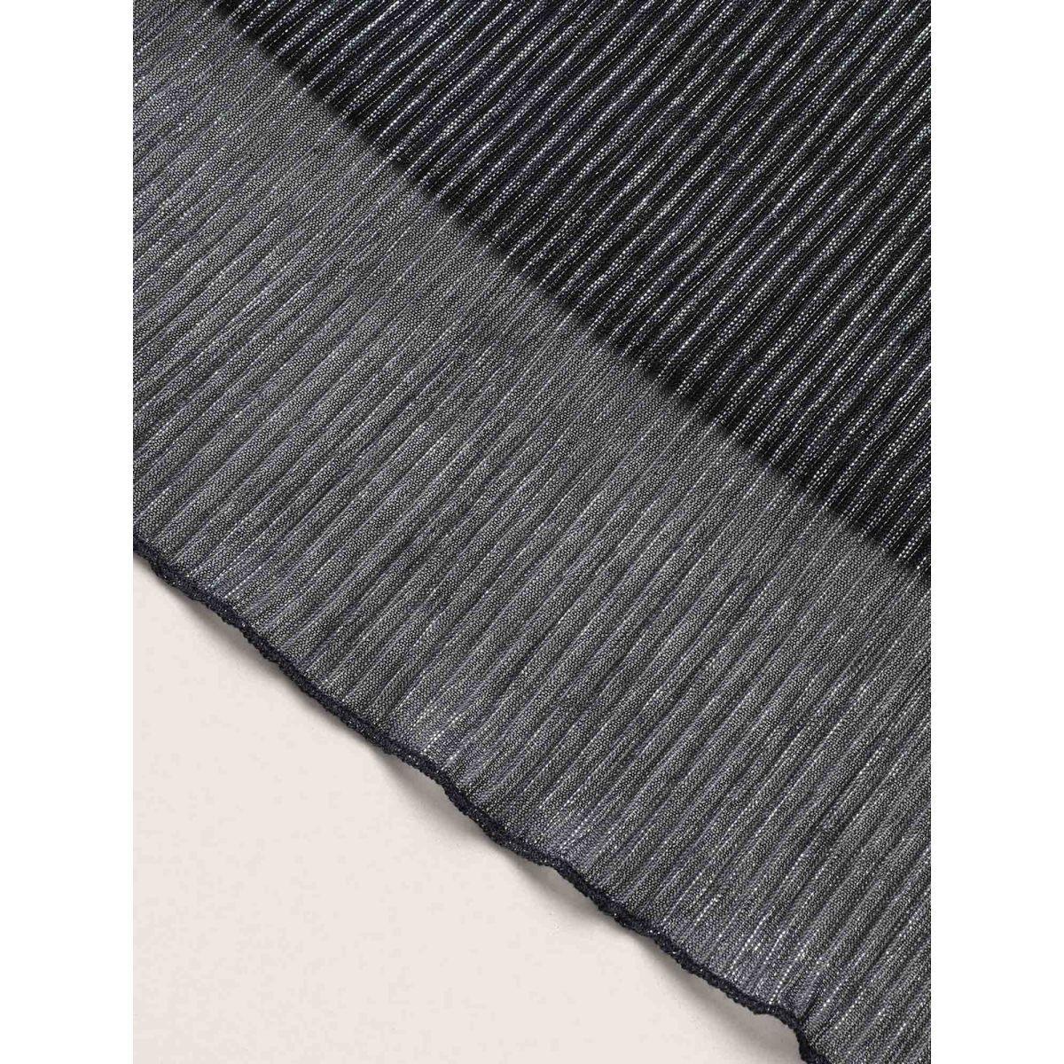 Plus Size Glitter Mesh Patchwork Texture Pocket Skirt Women Black Cocktail Non No stretch Slanted pocket Party Skirts BloomChic 18-20/2X Product Image