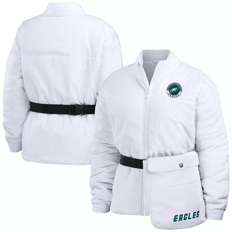Women's WEAR by Erin Andrews  White New York Giants Packaway Full-Zip Puffer Jacket, Size: XL Product Image