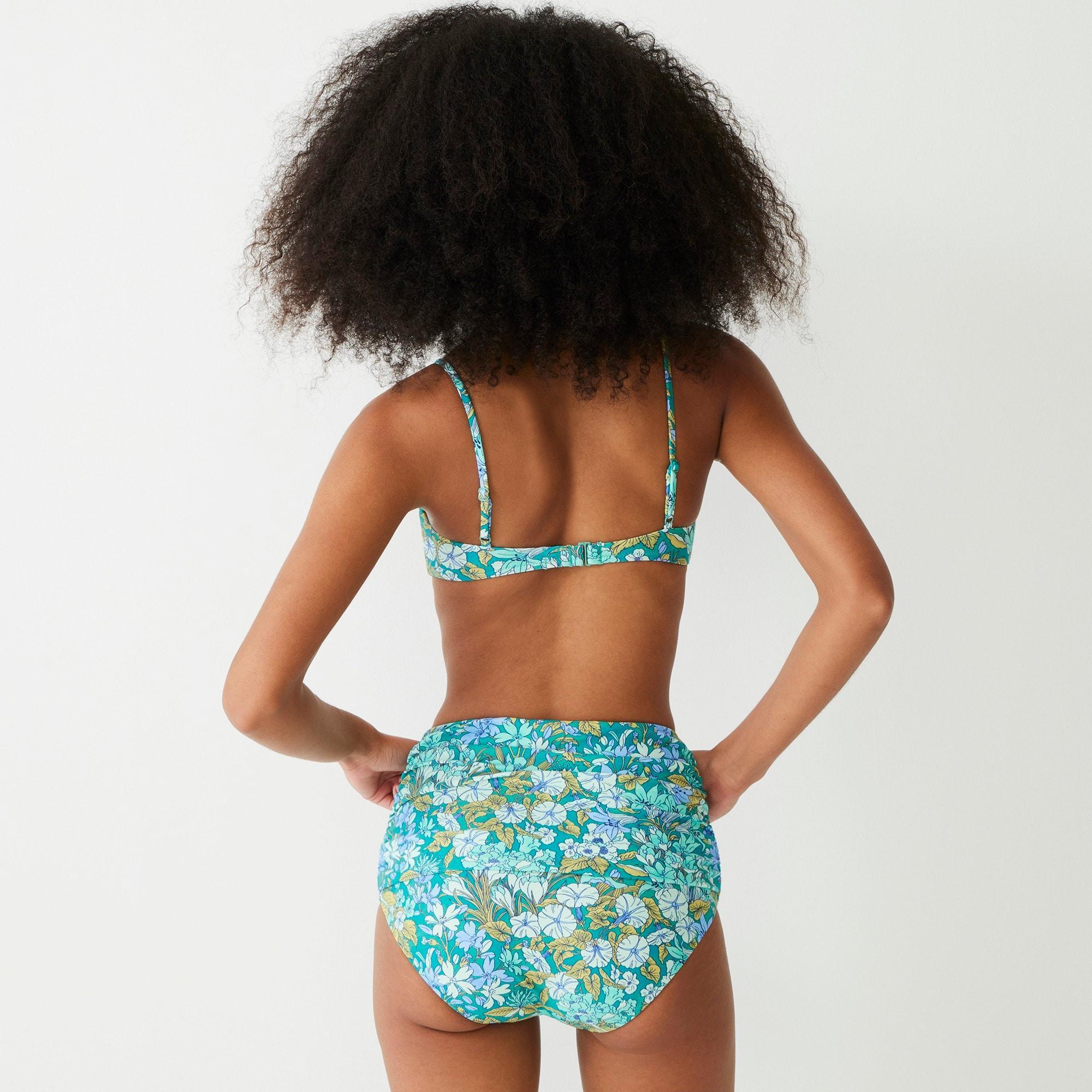 Scoopneck bikini top in aqua blooms Product Image