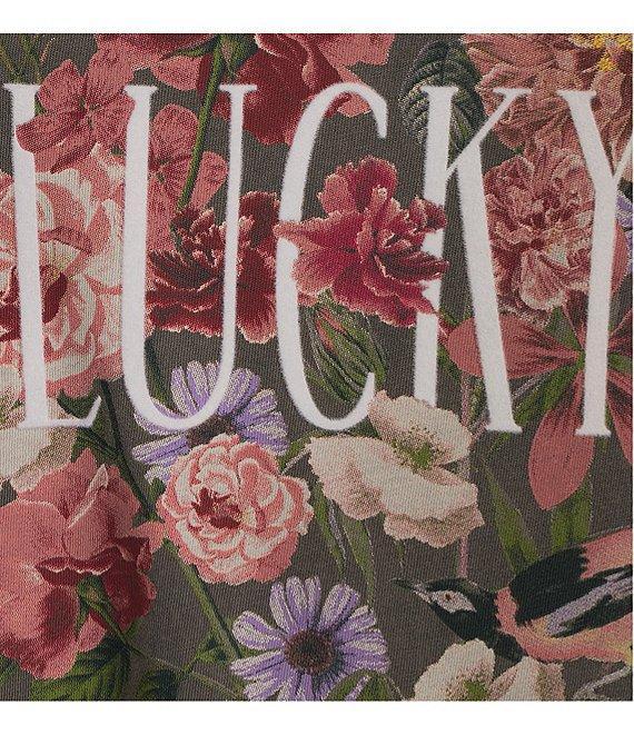 Lucky Brand Knit Bouquet Print Crew Neck Short Sleeve Tee Product Image