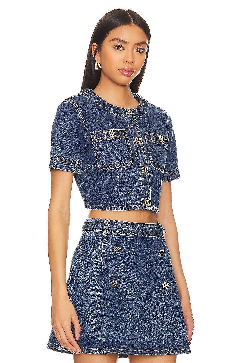 Denim Crop Top self-portrait Product Image