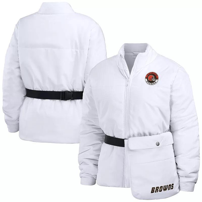 Women's WEAR by Erin Andrews  White Dallas Cowboys Packaway Full-Zip Puffer Jacket, Size: 2XL Product Image